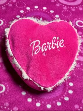 Vintage 90’s Barbie Heart Shape Hot Pink Pillow